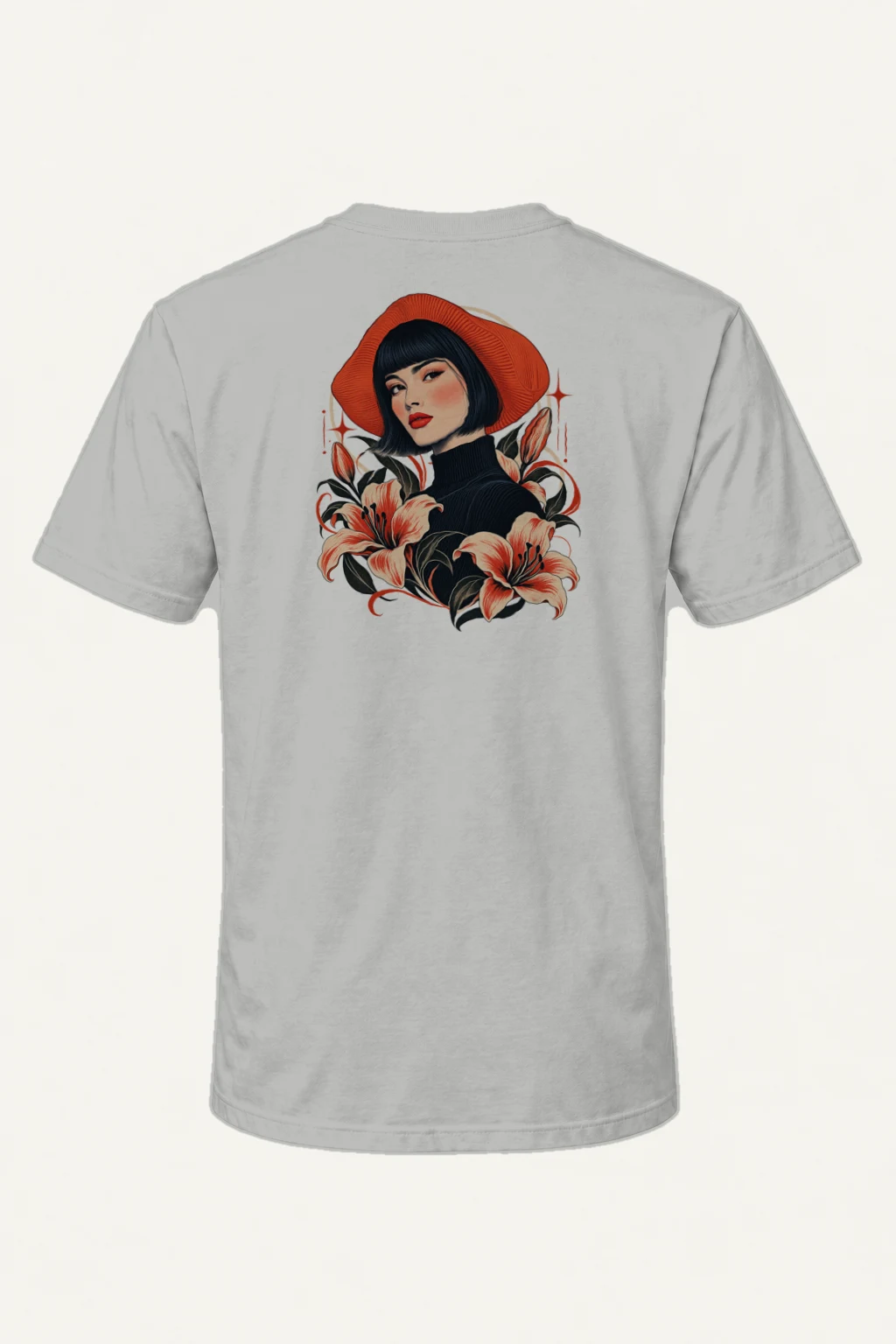 "Lily Noir" Heavyweight Unisex Crewneck T-shirt | Gildan 5000