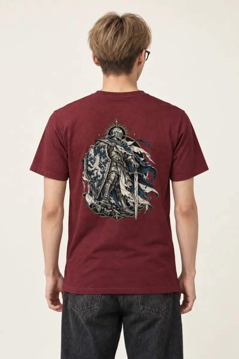 "Lion Shield Knight" Heavyweight Unisex Crewneck T-shirt | Gildan 5000