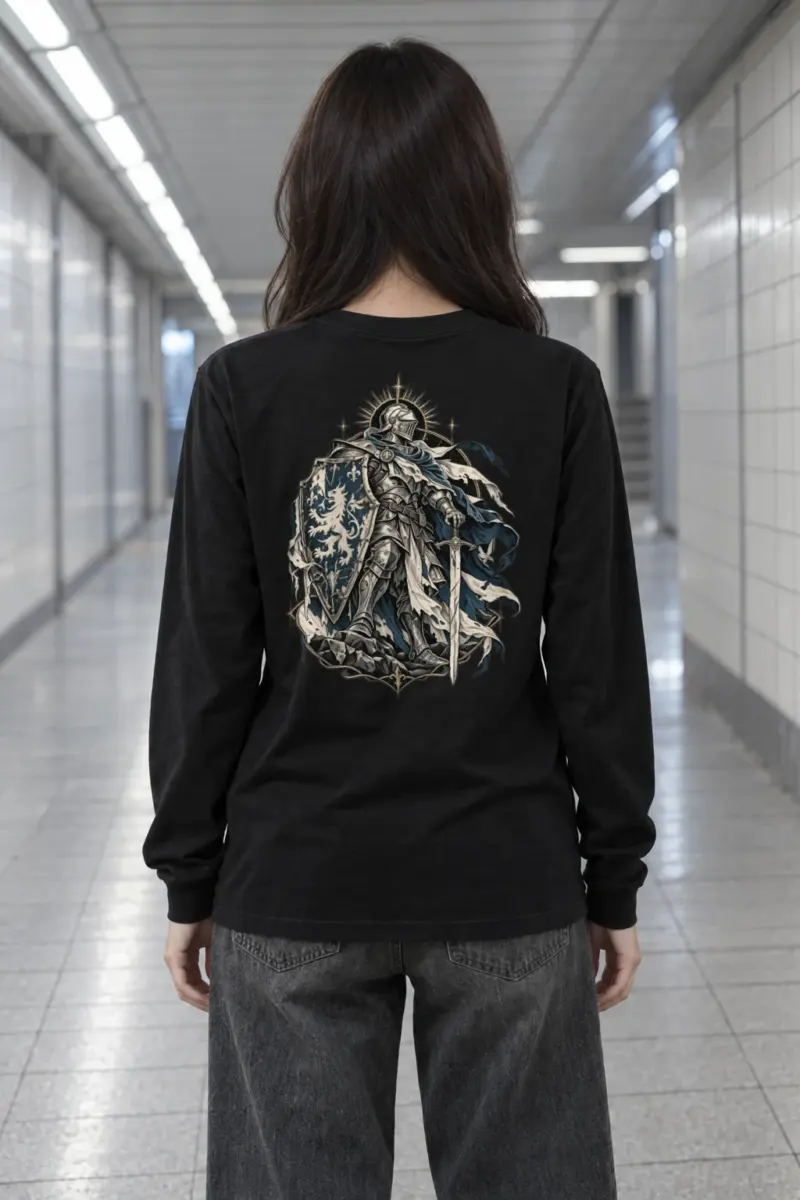 "Lion Shield Knight" Unisex Longsleeve T-shirt | Gildan 2400