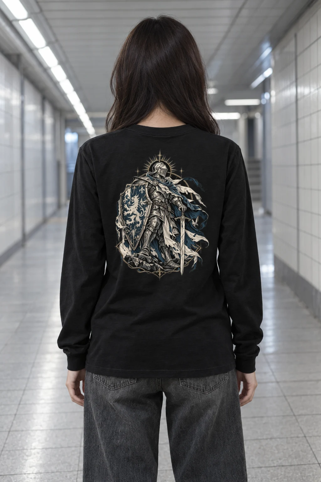 "Lion Shield Knight" Unisex Longsleeve T-shirt | Gildan 2400