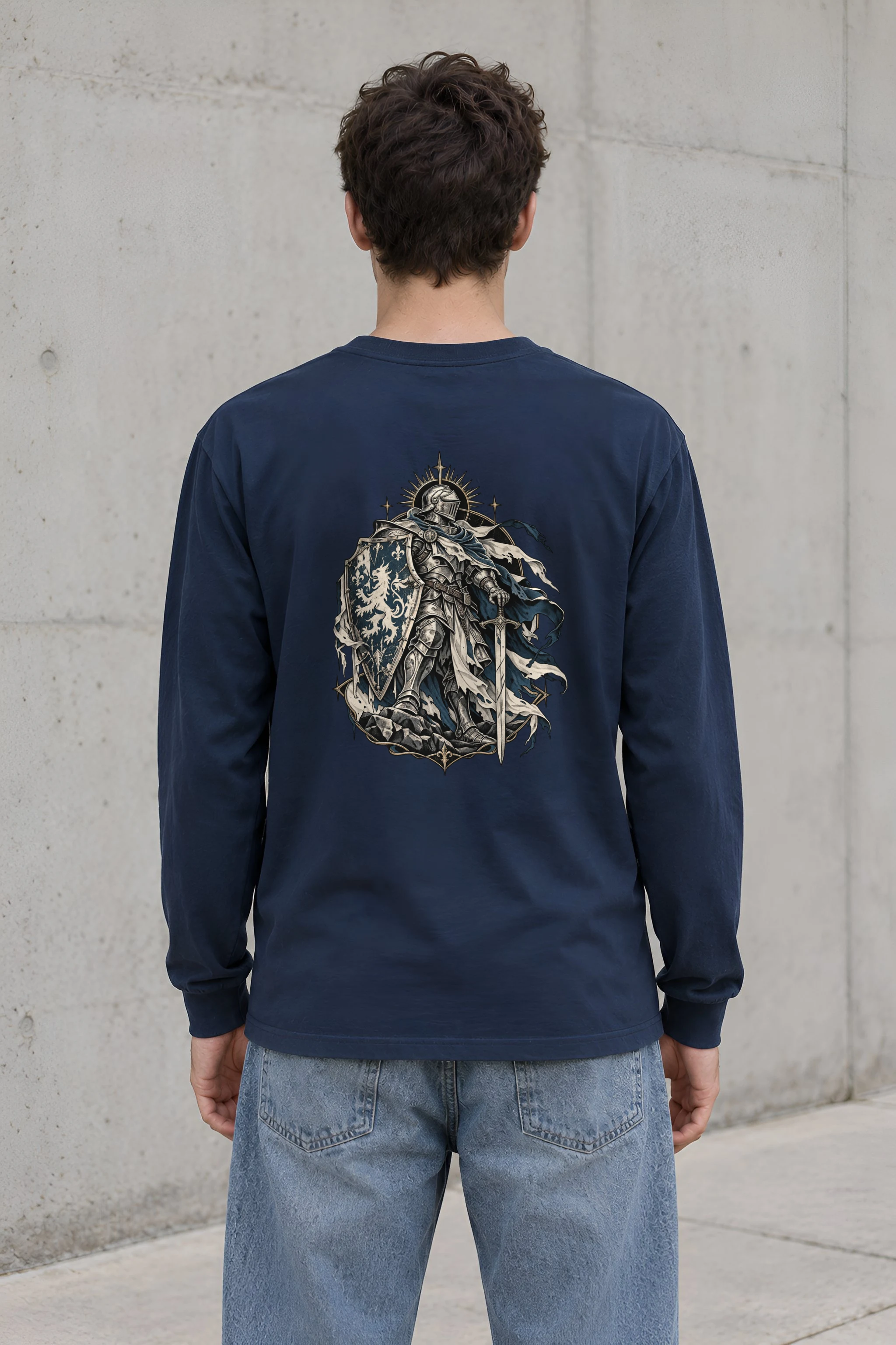 "Lion Shield Knight" Unisex Longsleeve T-shirt