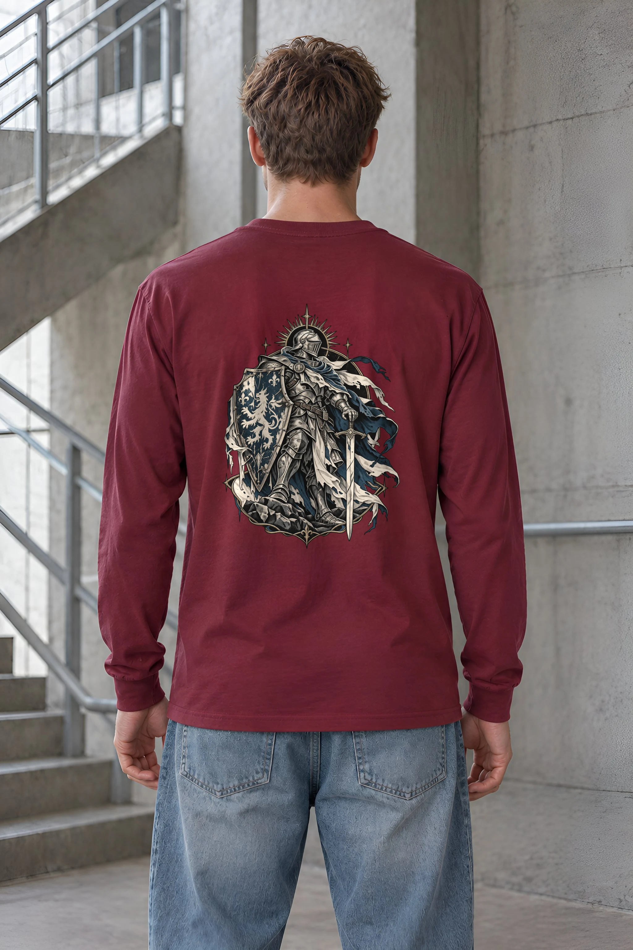 "Lion Shield Knight" Unisex Longsleeve T-shirt