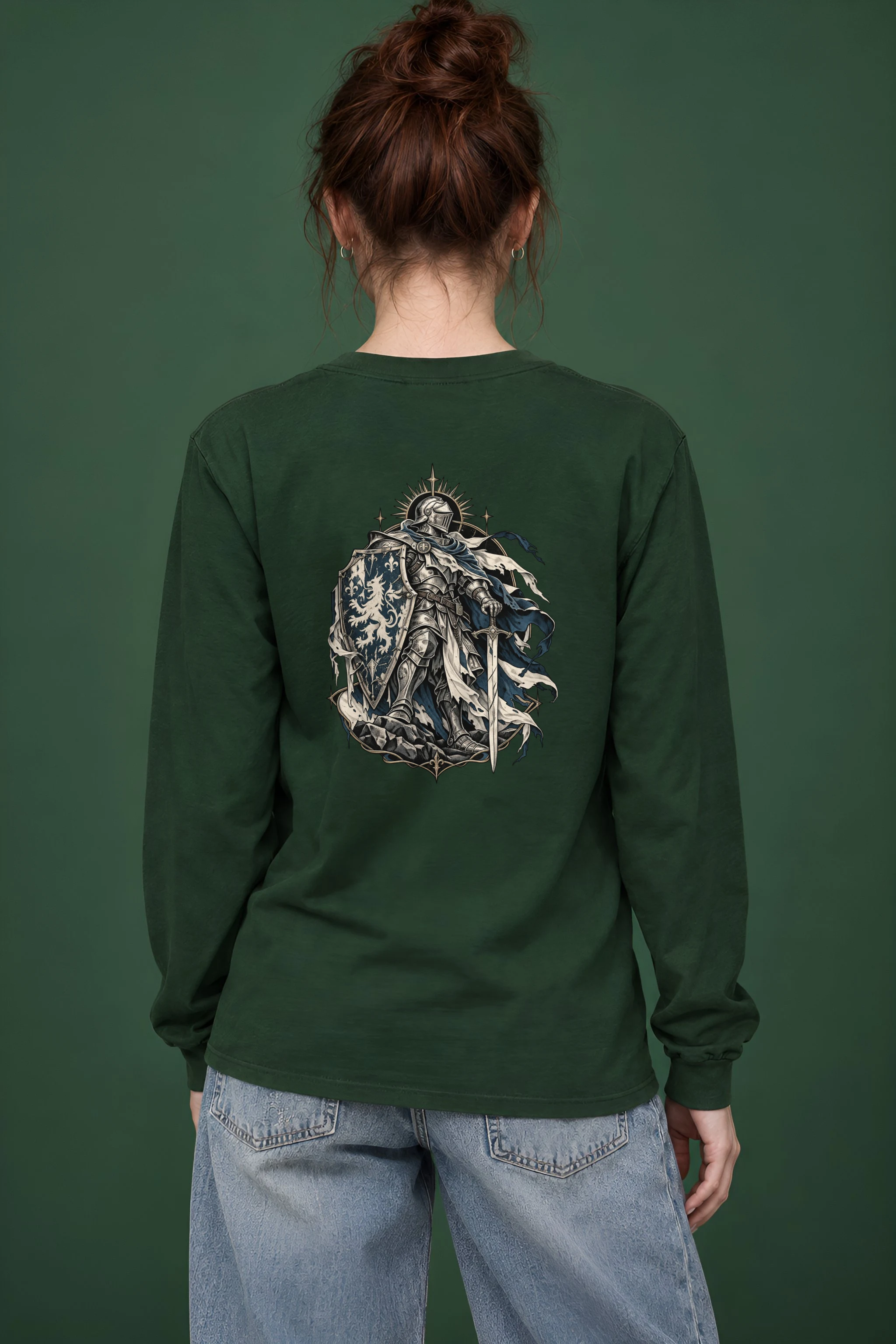 "Lion Shield Knight" Unisex Longsleeve T-shirt
