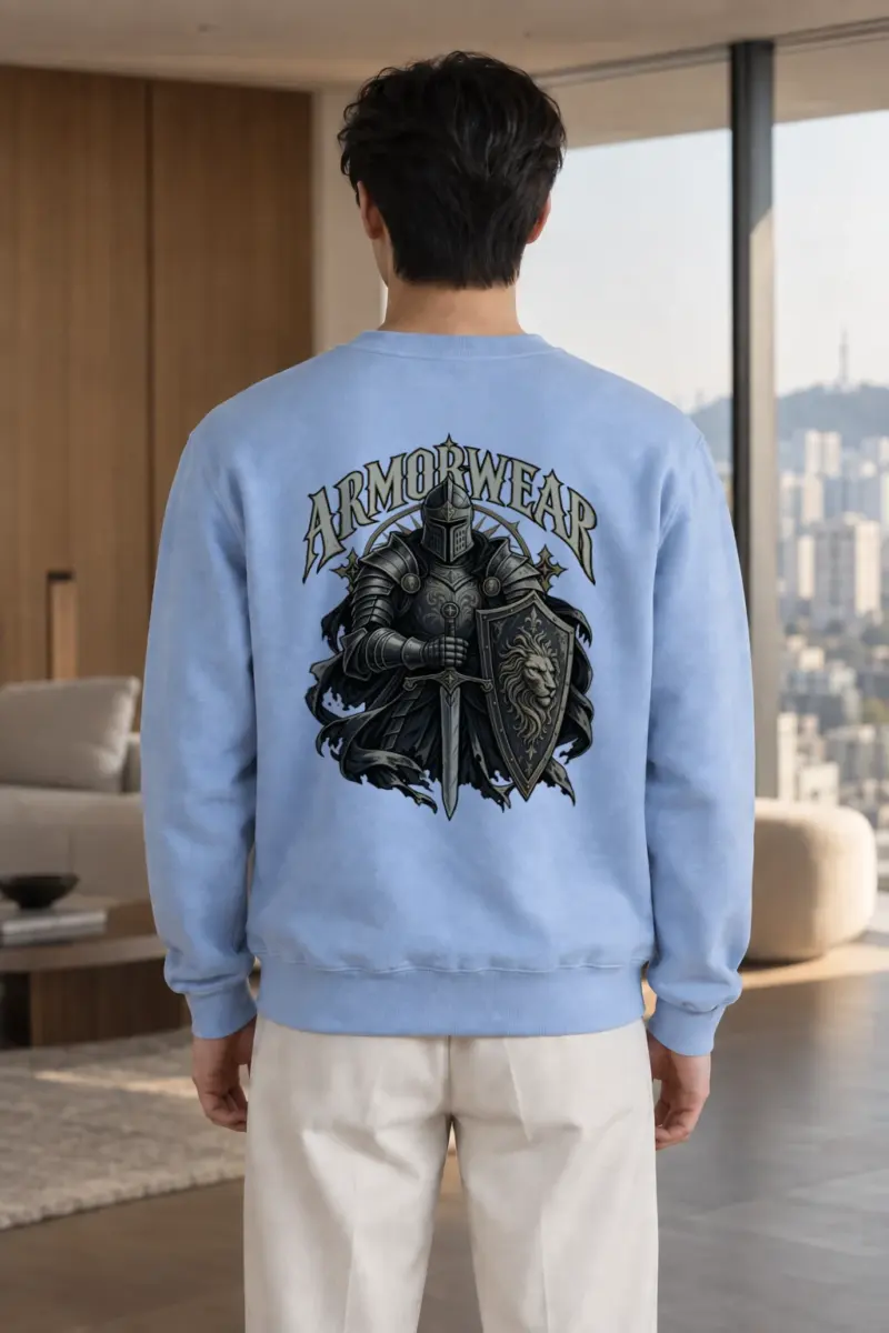 "Lion Shield Sentinel" Heavy Blend Unisex Crewneck Sweatshirt | Gildan 18000