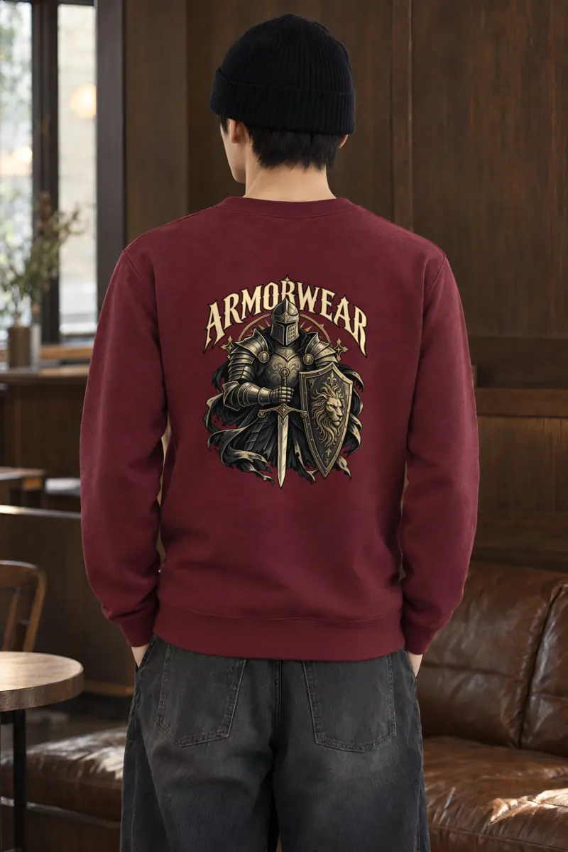 "Lion Shield Sentinel" Heavy Blend Unisex Crewneck Sweatshirt
