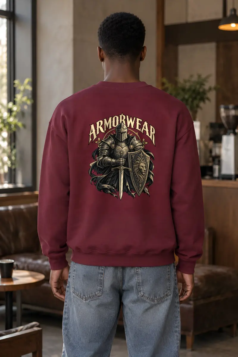 "Lion Shield Sentinel" Heavy Blend Unisex Crewneck Sweatshirt
