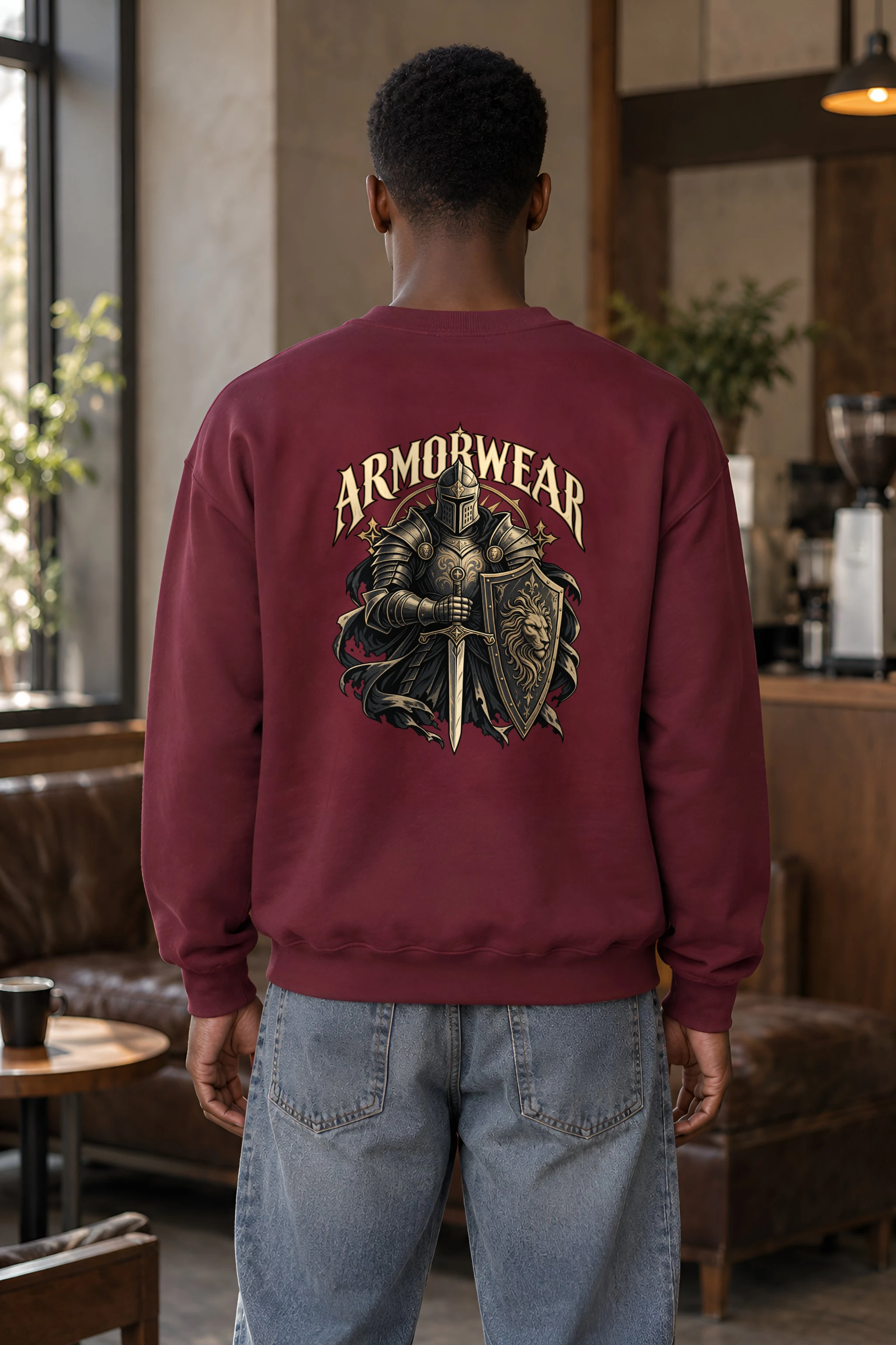 "Lion Shield Sentinel" 1 Crewneck Sweatshirt