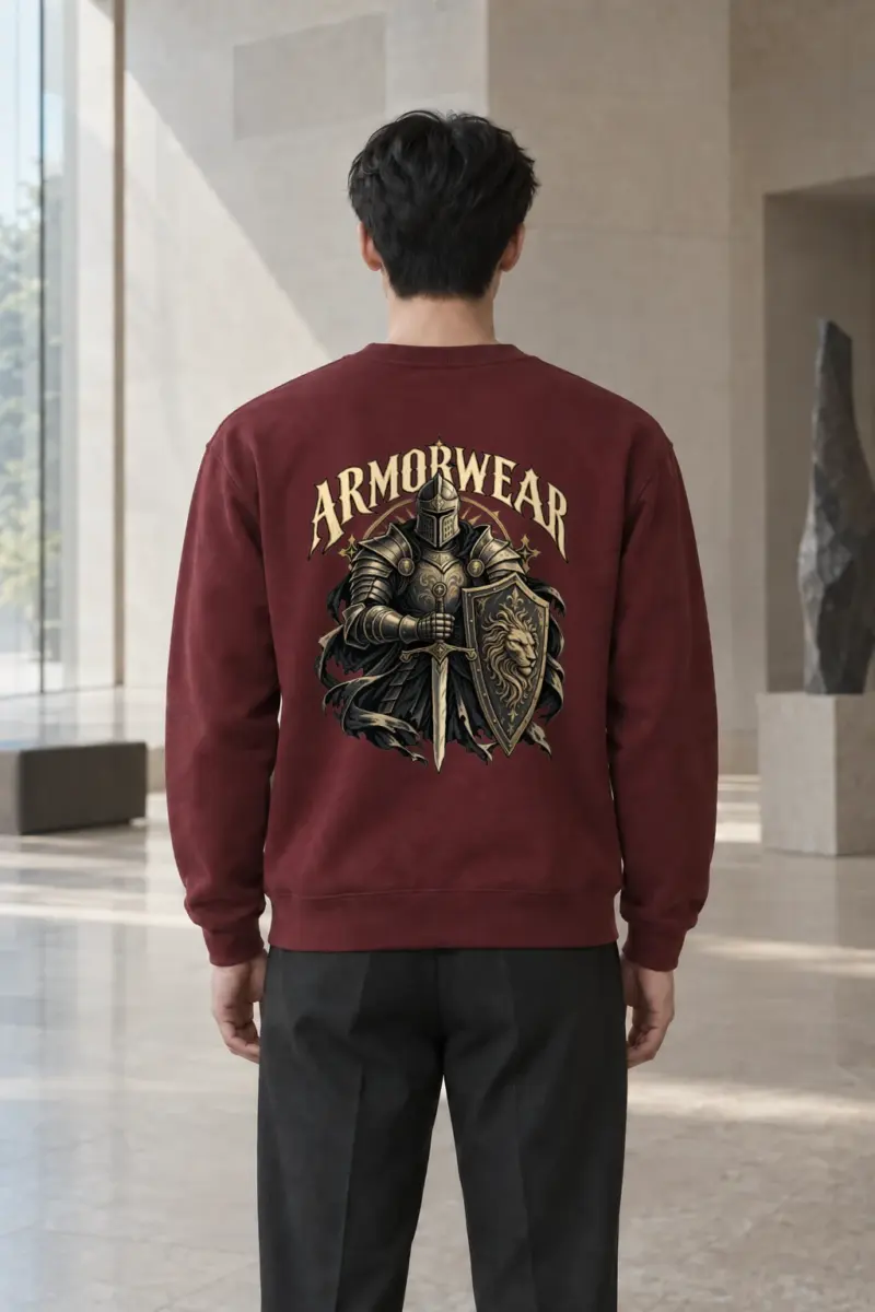 "Lion Shield Sentinel" Heavy Blend Unisex Crewneck Sweatshirt