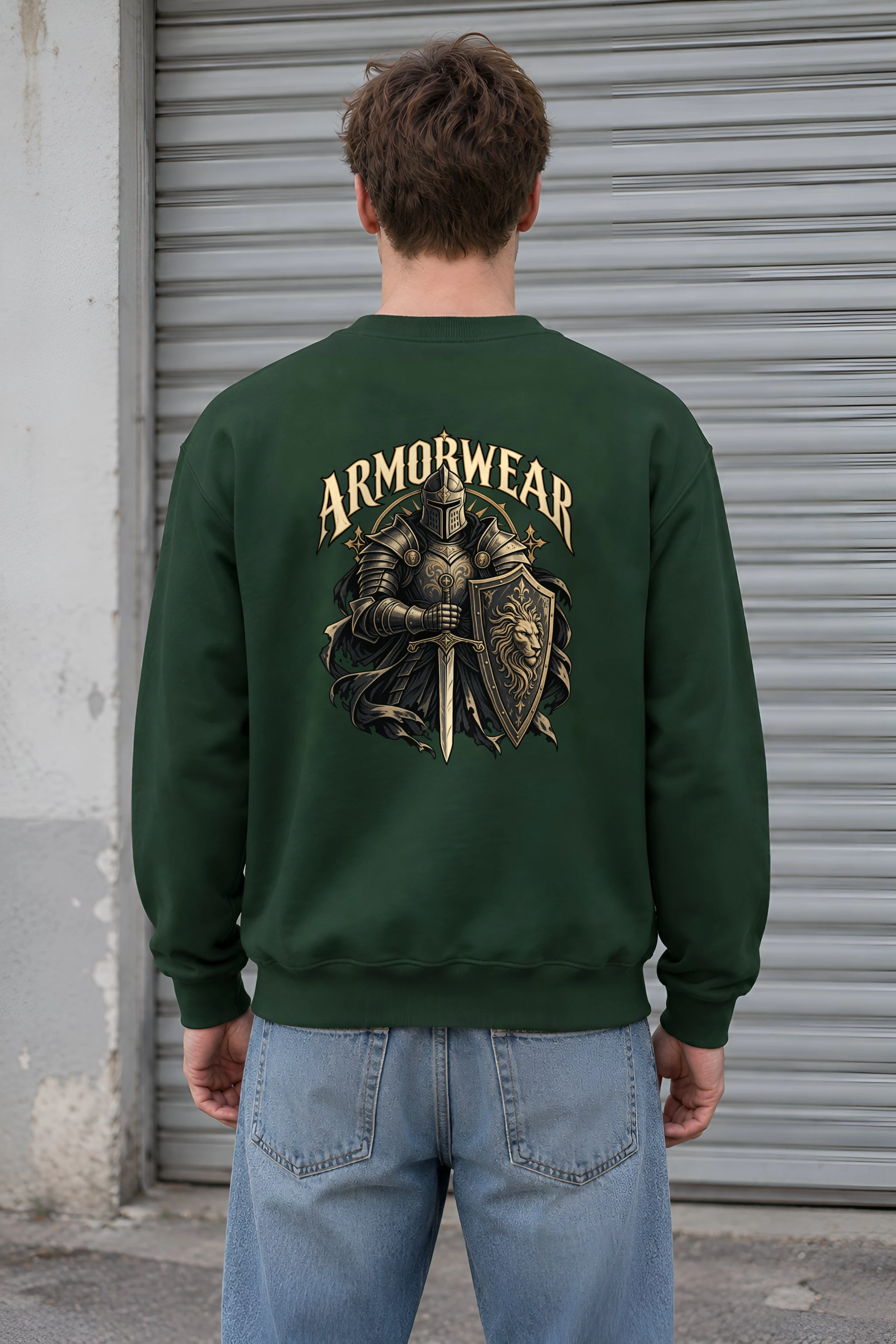 "Lion Shield Sentinel" 1 Crewneck Sweatshirt
