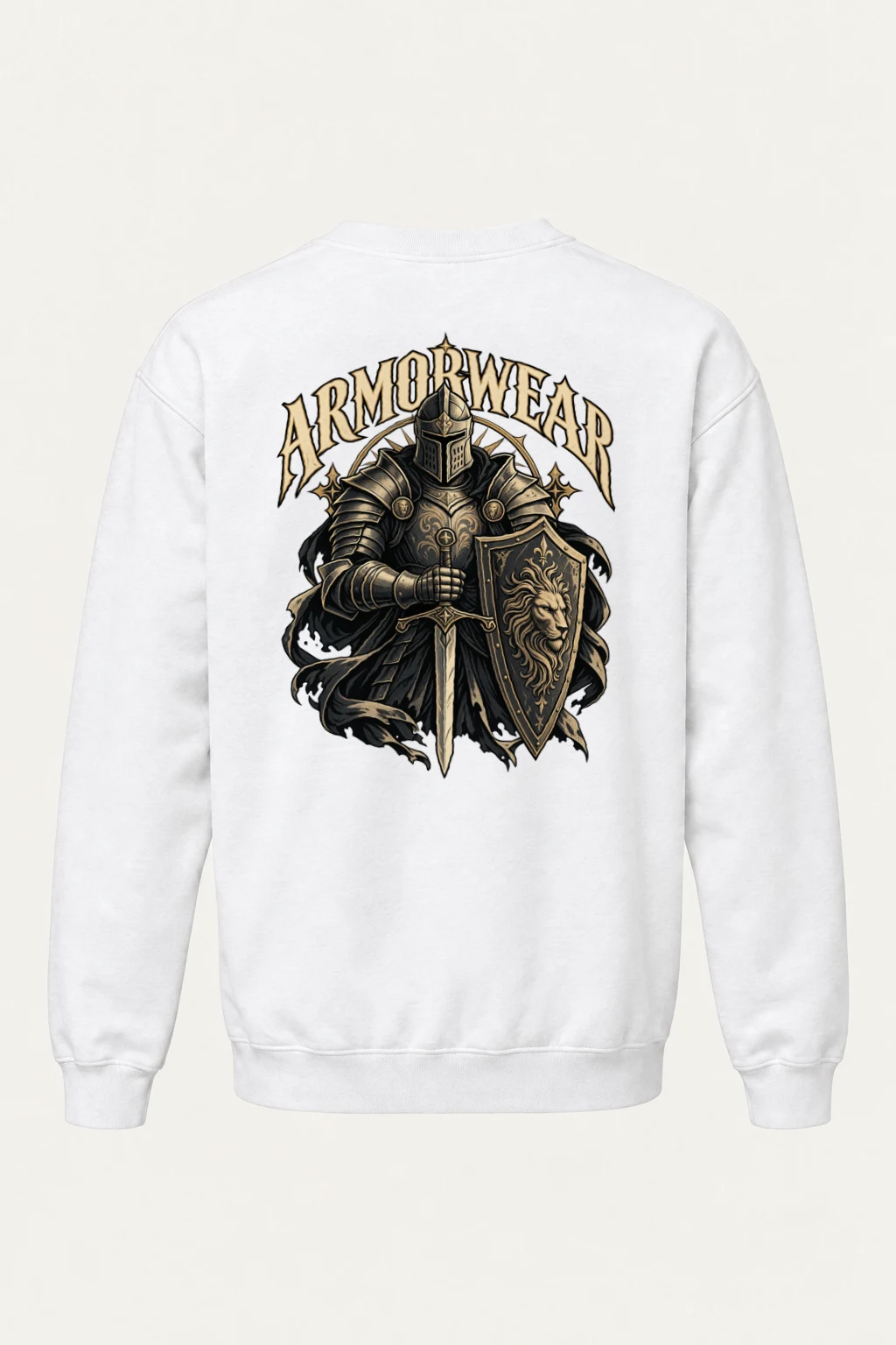 "Lion Shield Sentinel" Heavy Blend Unisex Crewneck Sweatshirt | Gildan 18000