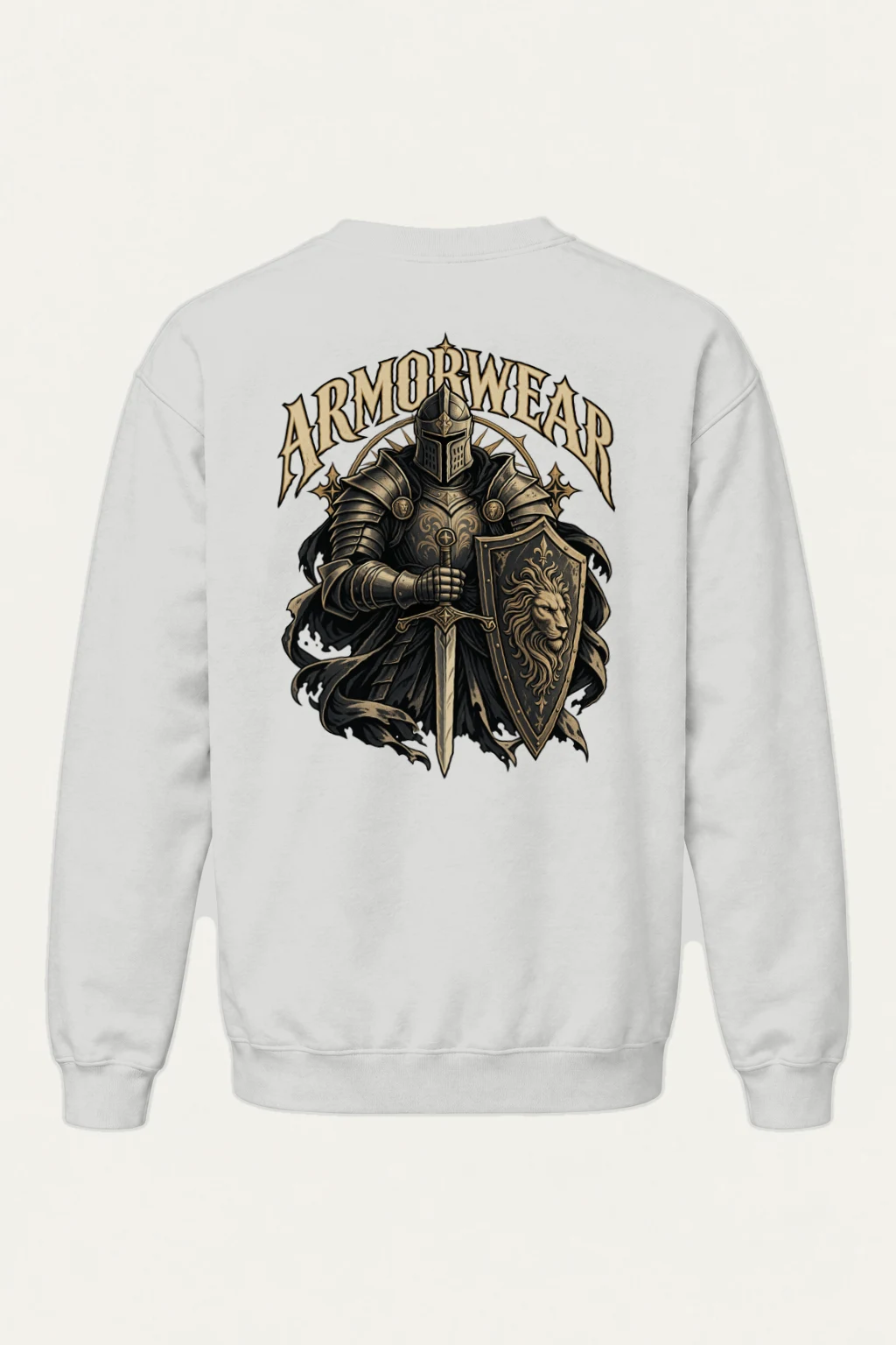 "Lion Shield Sentinel" Heavy Blend Unisex Crewneck Sweatshirt | Gildan 18000