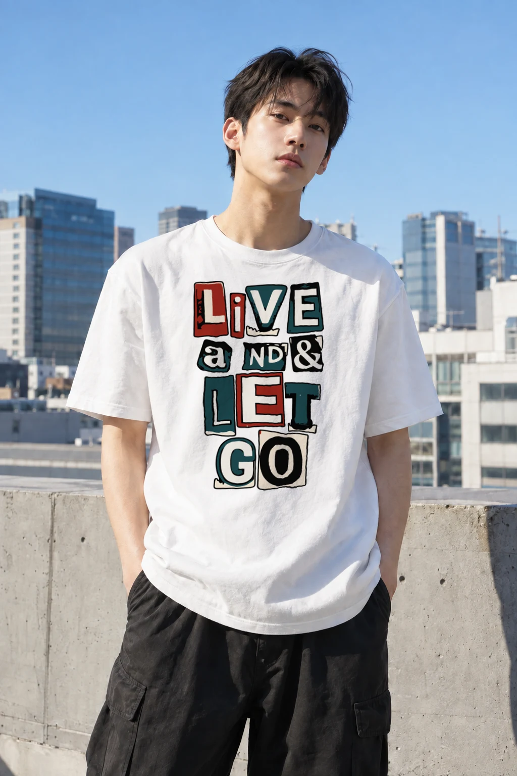 "Live and Let Go" Heavyweight Unisex Crewneck T-shirt | Gildan 5000