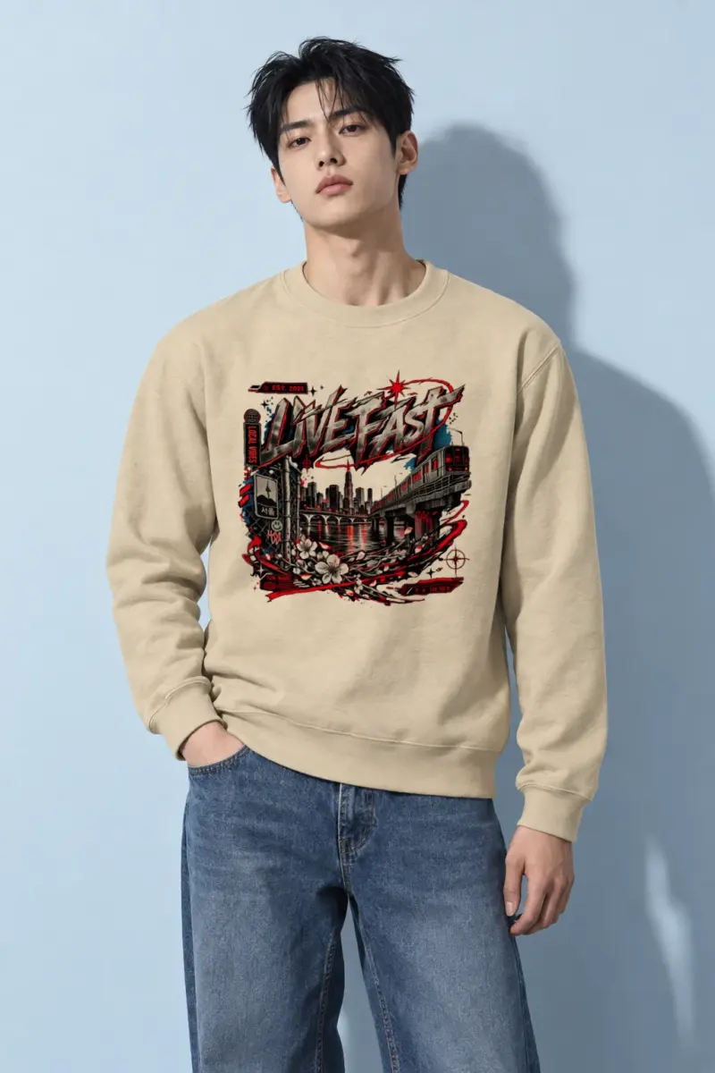 "Seoul Y2K Cityscape" Heavy Blend Unisex Crewneck Sweatshirt