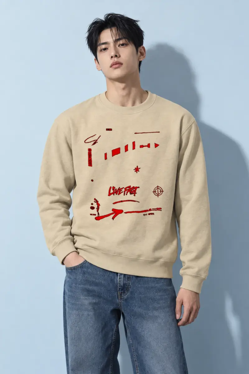 "Live Fast Racing Symbols" Heavy Blend Unisex Crewneck Sweatshirt