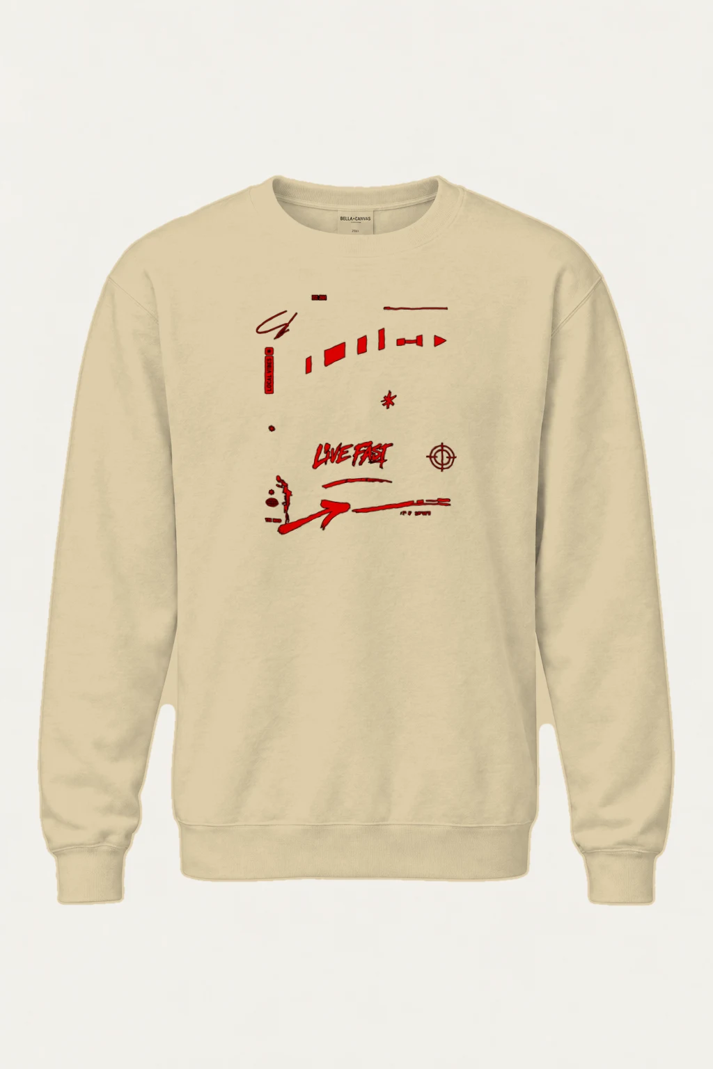 "Live Fast Racing Symbols" Heavy Blend Unisex Crewneck Sweatshirt | Gildan 18000