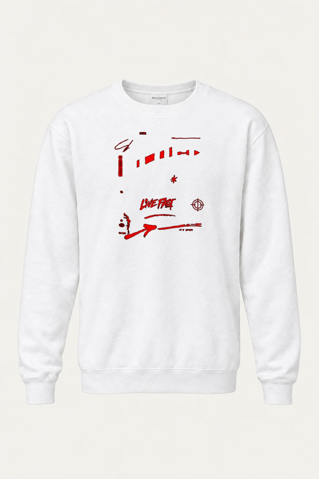 "Live Fast Racing Symbols" Heavy Blend Unisex Crewneck Sweatshirt | Gildan 18000