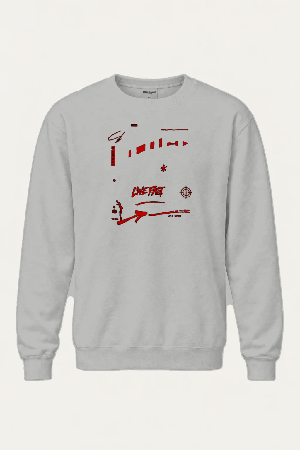 "Live Fast Racing Symbols" Heavy Blend Unisex Crewneck Sweatshirt | Gildan 18000