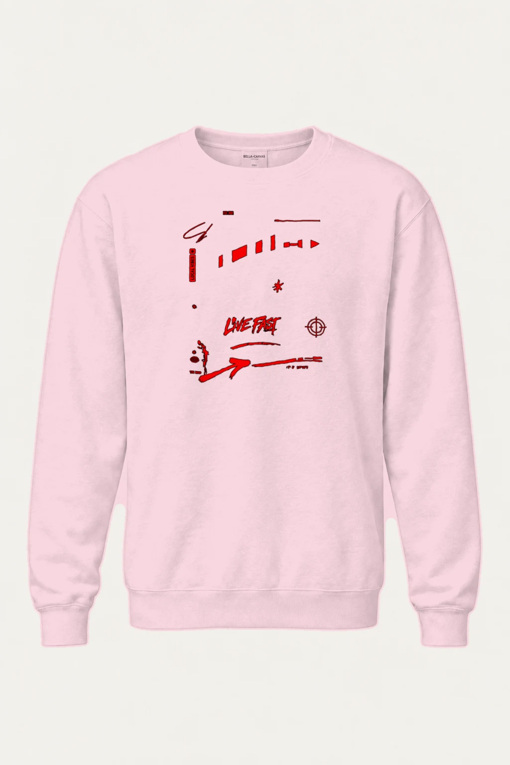 "Live Fast Racing Symbols" Heavy Blend Unisex Crewneck Sweatshirt | Gildan 18000