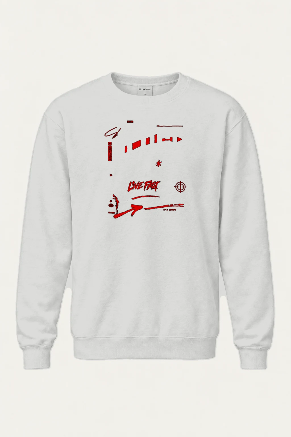 "Live Fast Racing Symbols" Heavy Blend Unisex Crewneck Sweatshirt | Gildan 18000