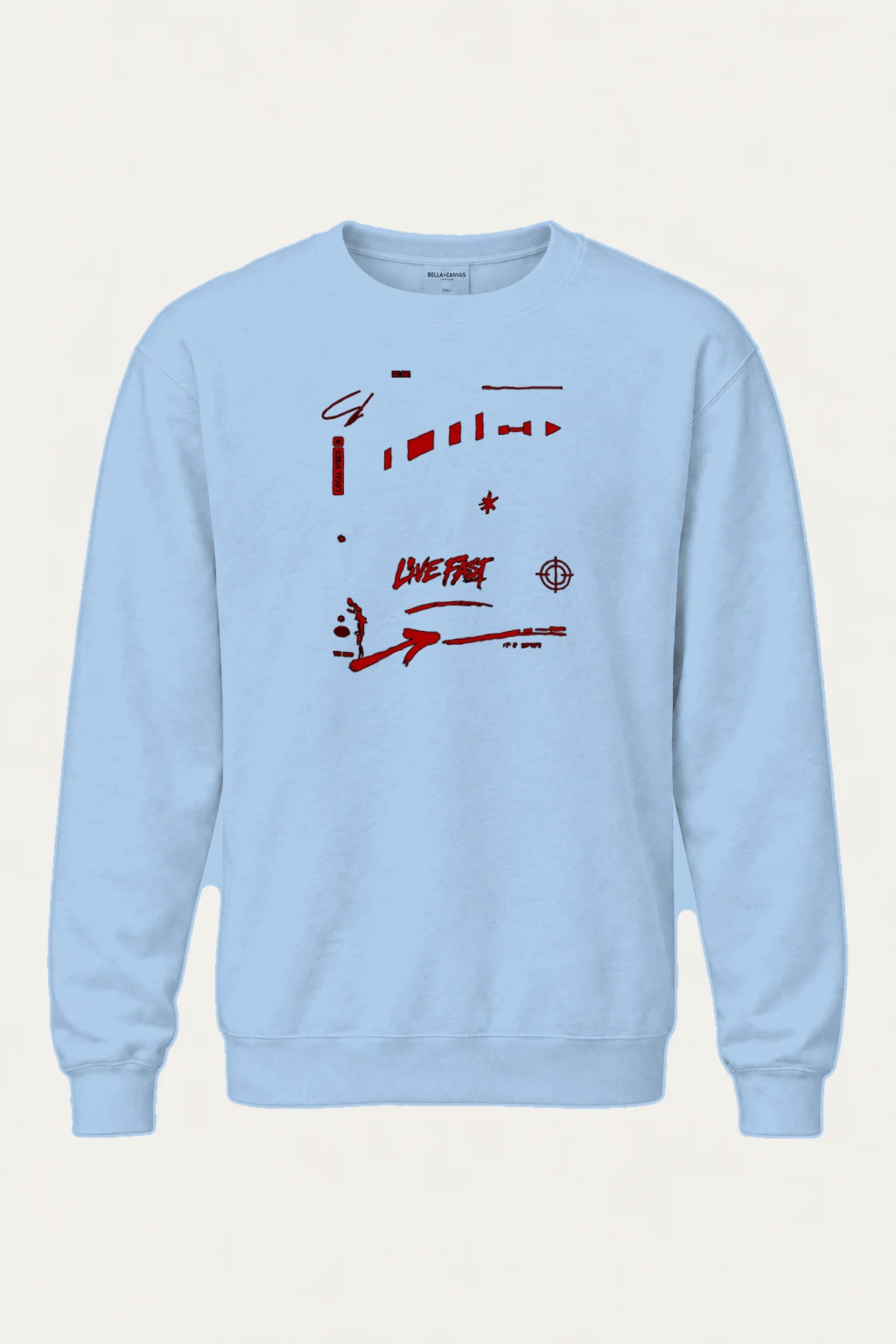 "Live Fast Racing Symbols" Heavy Blend Unisex Crewneck Sweatshirt | Gildan 18000