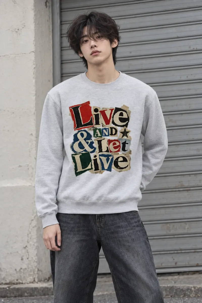 "Live & Let Live" Heavy Blend Unisex Crewneck Sweatshirt | Gildan 18000