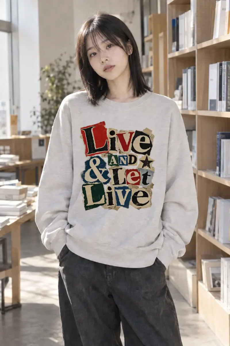 "Live & Let Live" Heavy Blend Unisex Crewneck Sweatshirt | Gildan 18000