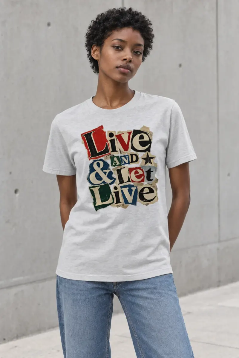 "Live & Let Live" Heavyweight Unisex Crewneck T-shirt | Gildan 5000