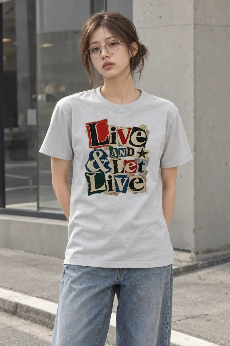 "Live & Let Live" Heavyweight Unisex Crewneck T-shirt