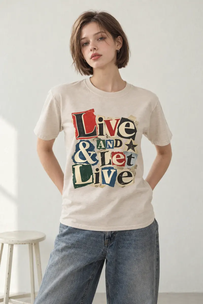 "Live & Let Live" Heavyweight Unisex Crewneck T-shirt
