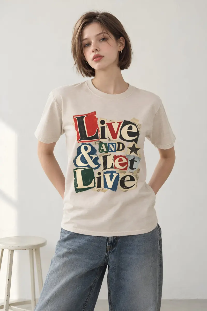"Live & Let Live" Heavyweight Unisex Crewneck T-shirt