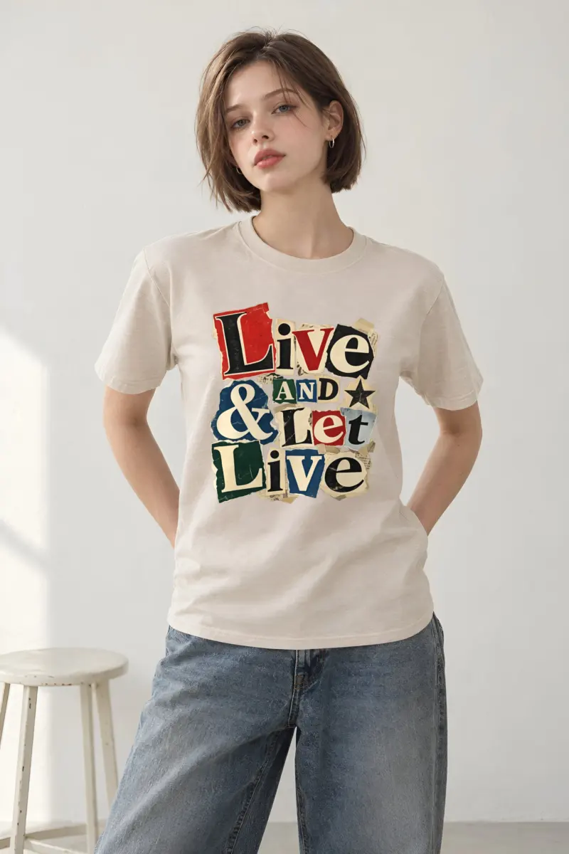 "Live & Let Live" Heavyweight Unisex Crewneck T-shirt
