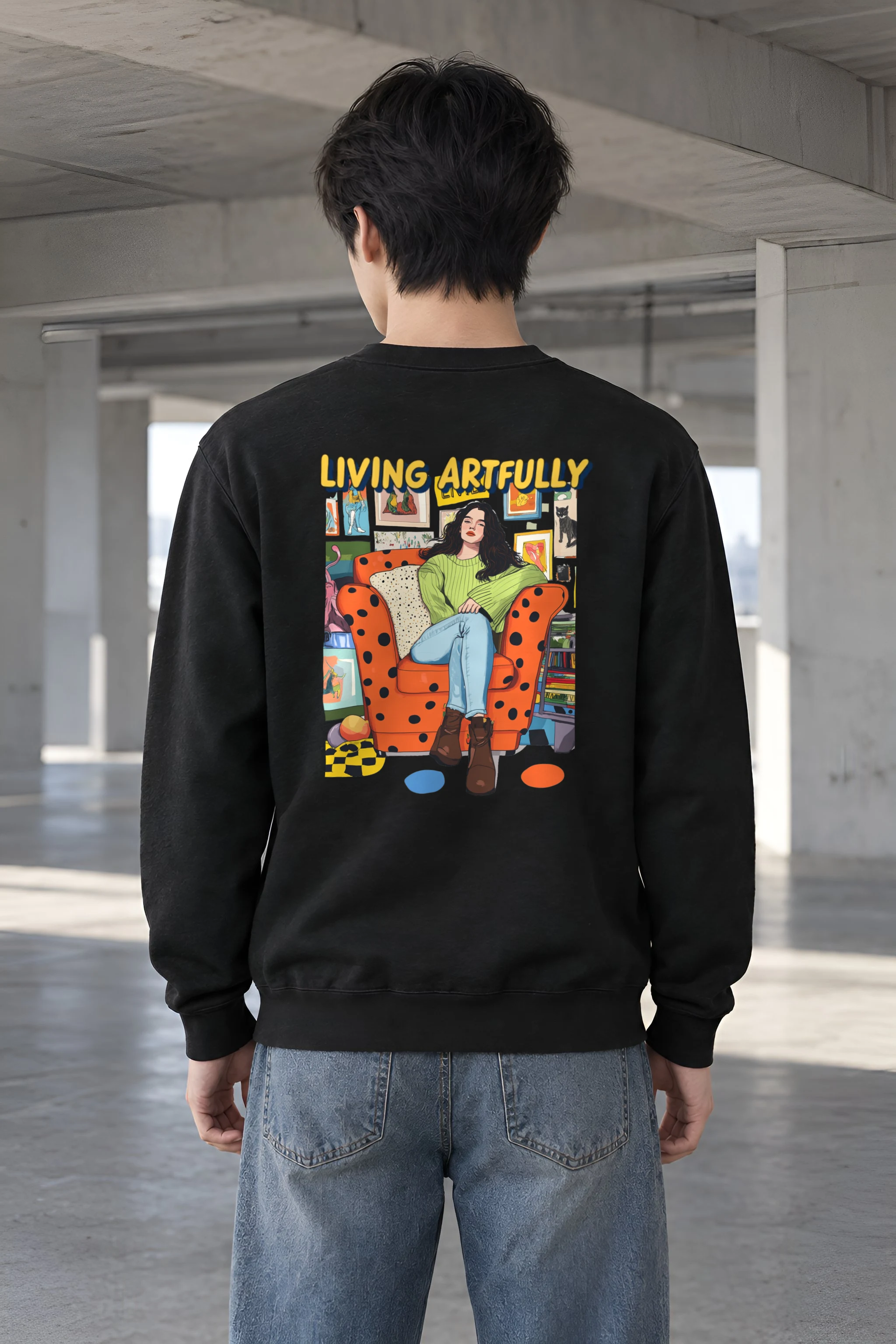 "Living Artfully" Heavy Blend Unisex Crewneck Sweatshirt