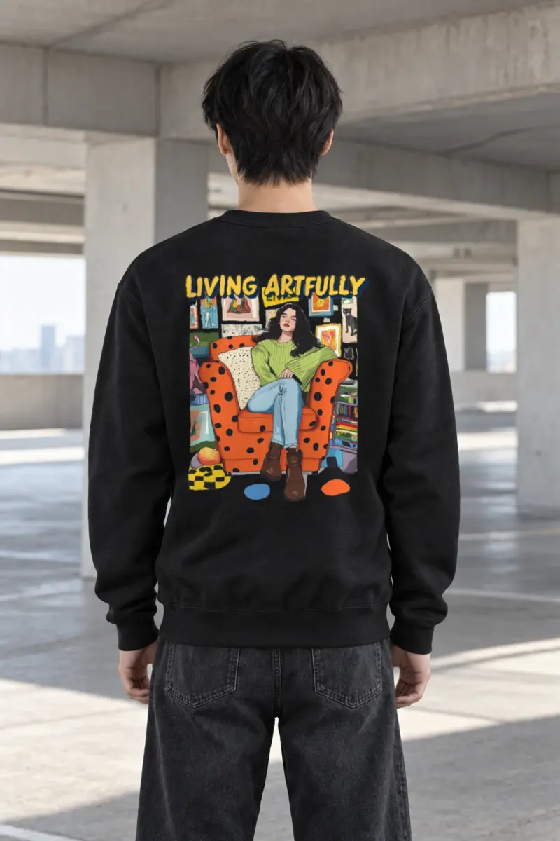 "Living Artfully" Heavy Blend Unisex Crewneck Sweatshirt | Gildan 18000