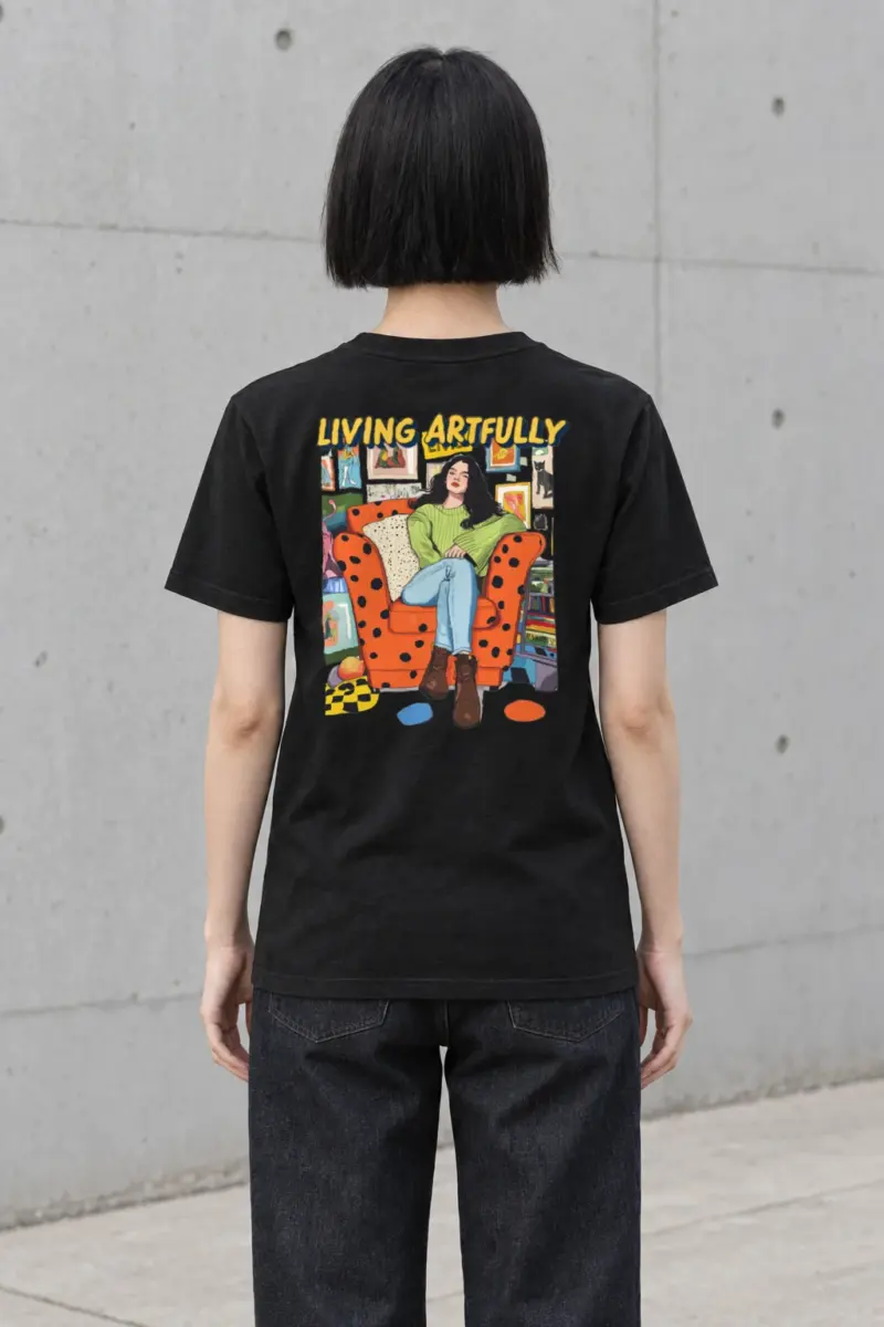 "Living Artfully" Heavyweight Unisex Crewneck T-shirt | Gildan 5000