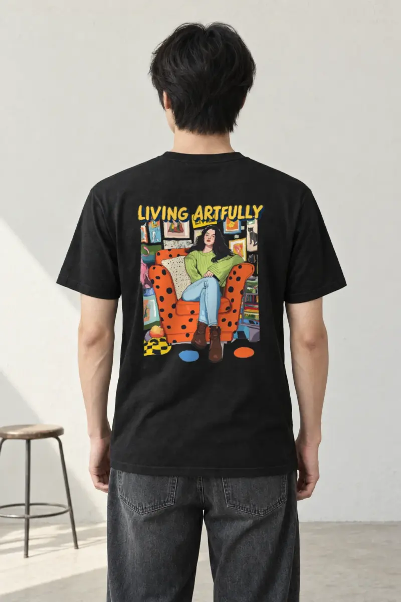 "Living Artfully" Heavyweight Unisex Crewneck T-shirt