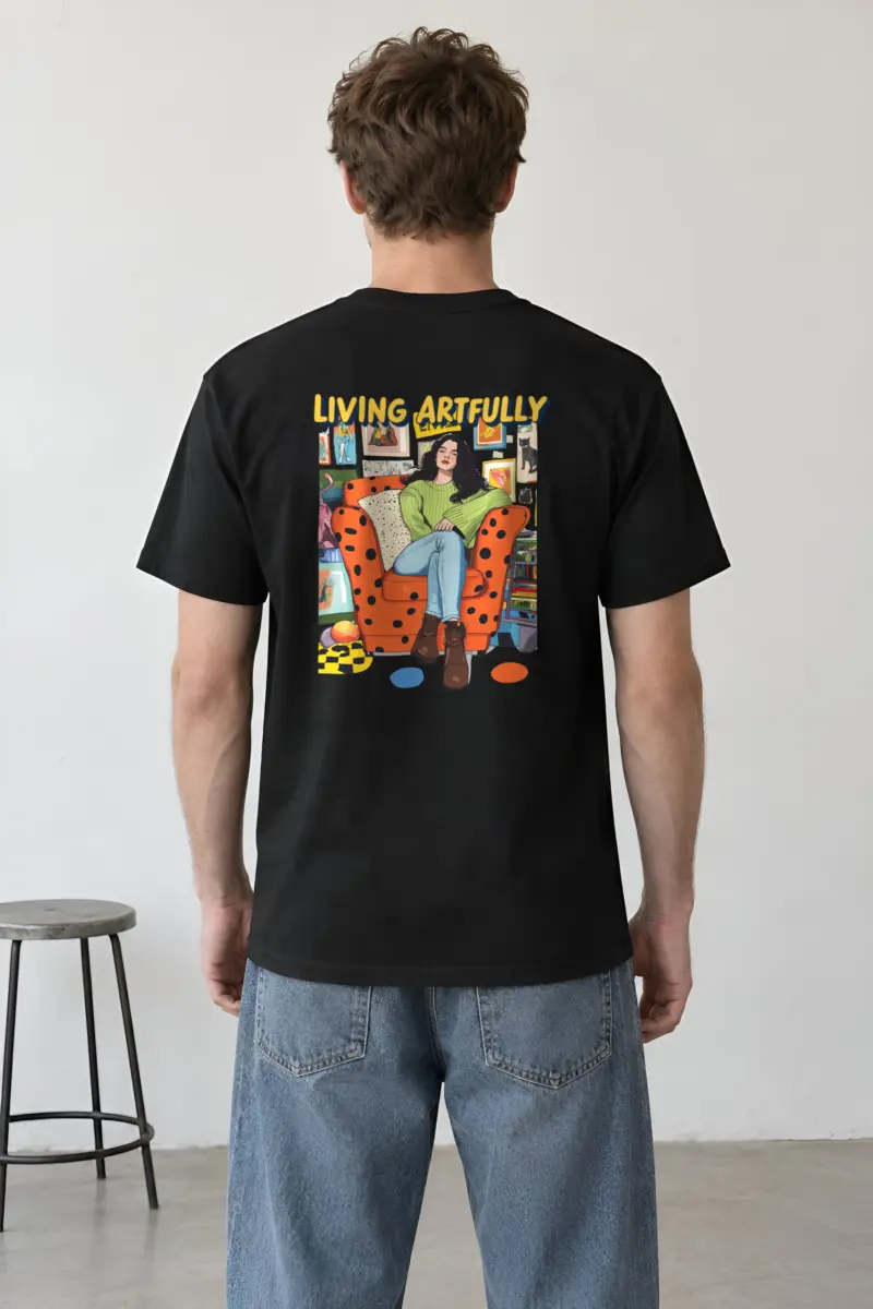 "Living Artfully" Heavyweight Unisex Crewneck T-shirt