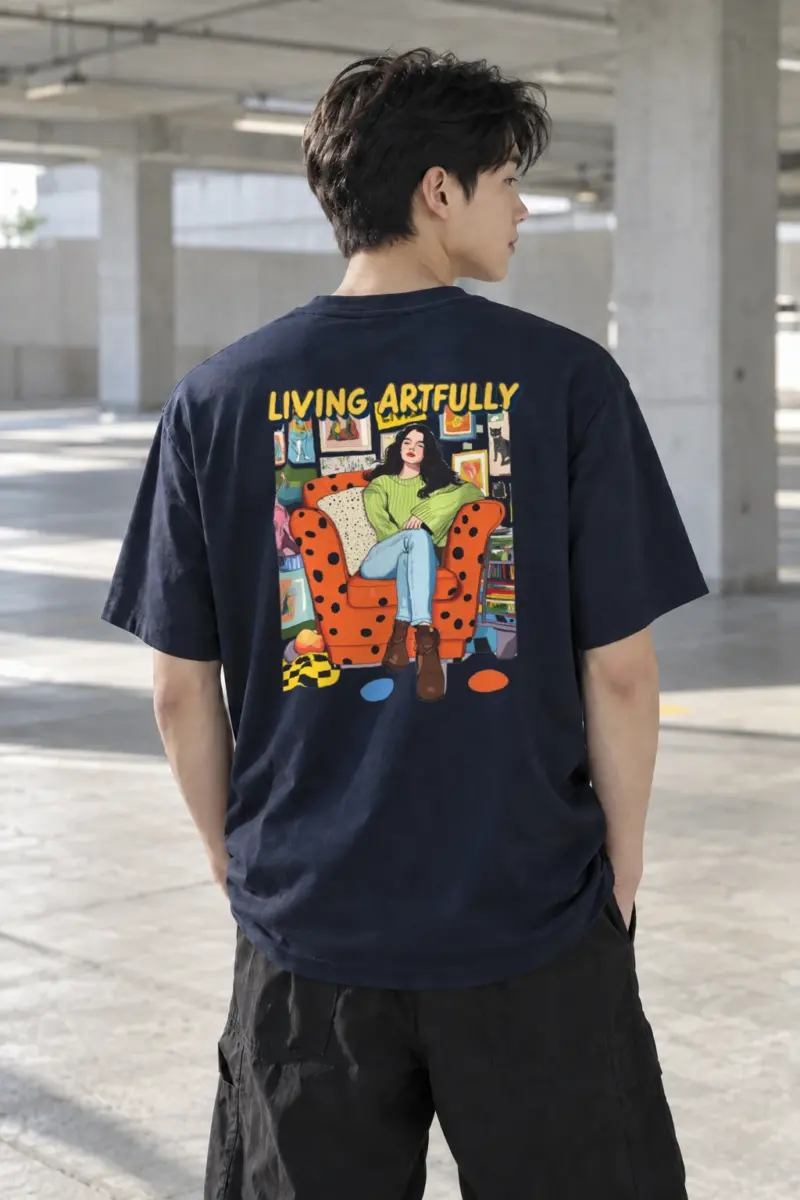 “Living Artfully” Heavyweight Unisex Crewneck T-shirt | Gildan 5000