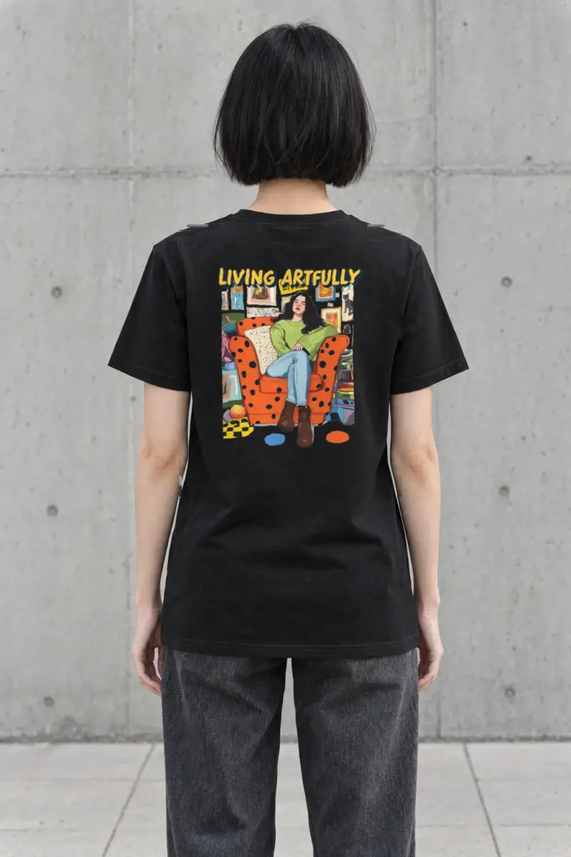 "Living Artfully" Heavyweight Unisex Crewneck T-shirt