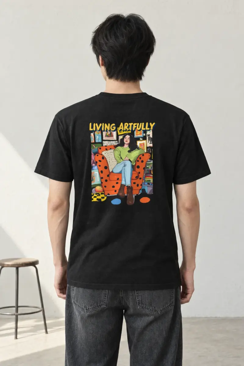 "Living Artfully" Heavyweight Unisex Crewneck T-shirt