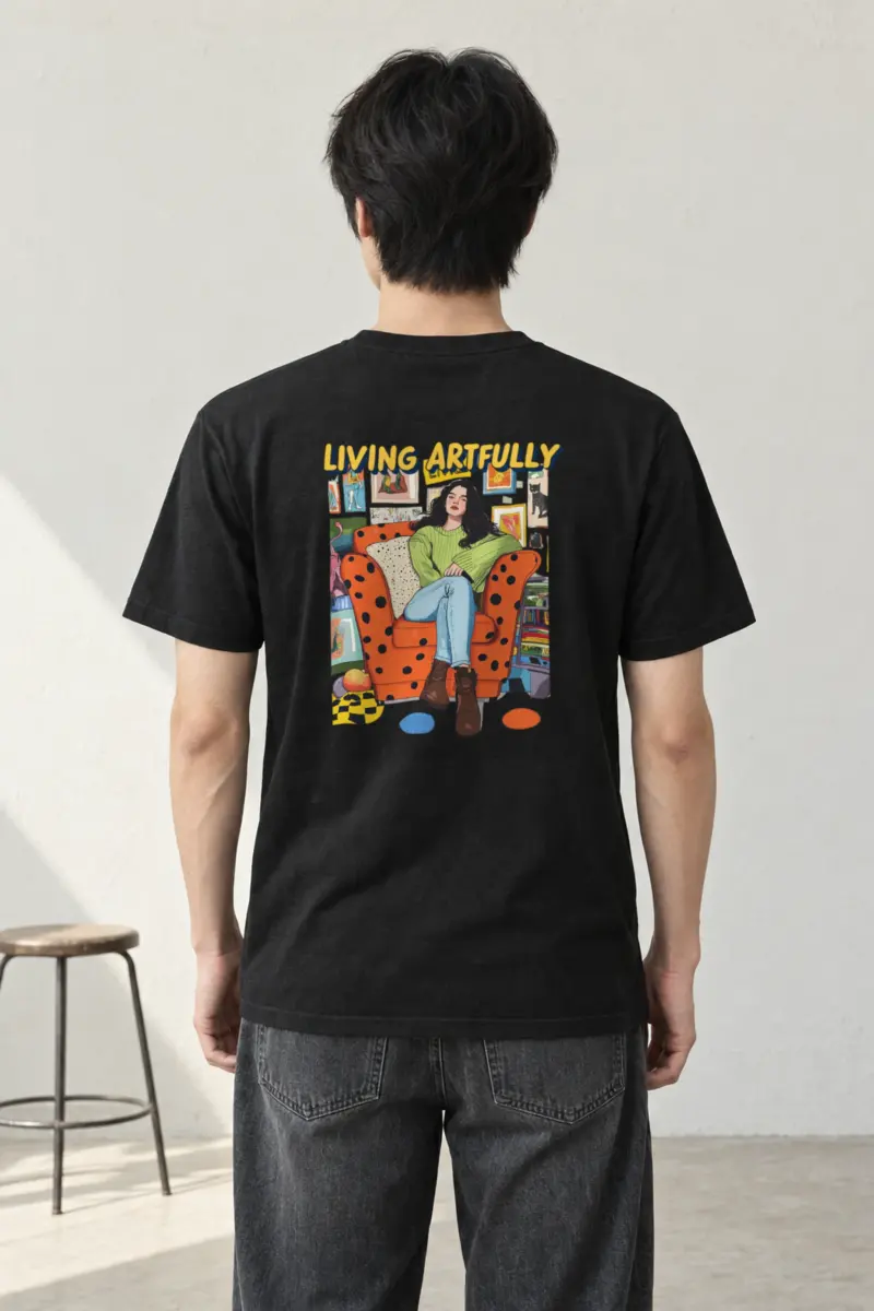 "Living Artfully" Heavyweight Unisex Crewneck T-shirt