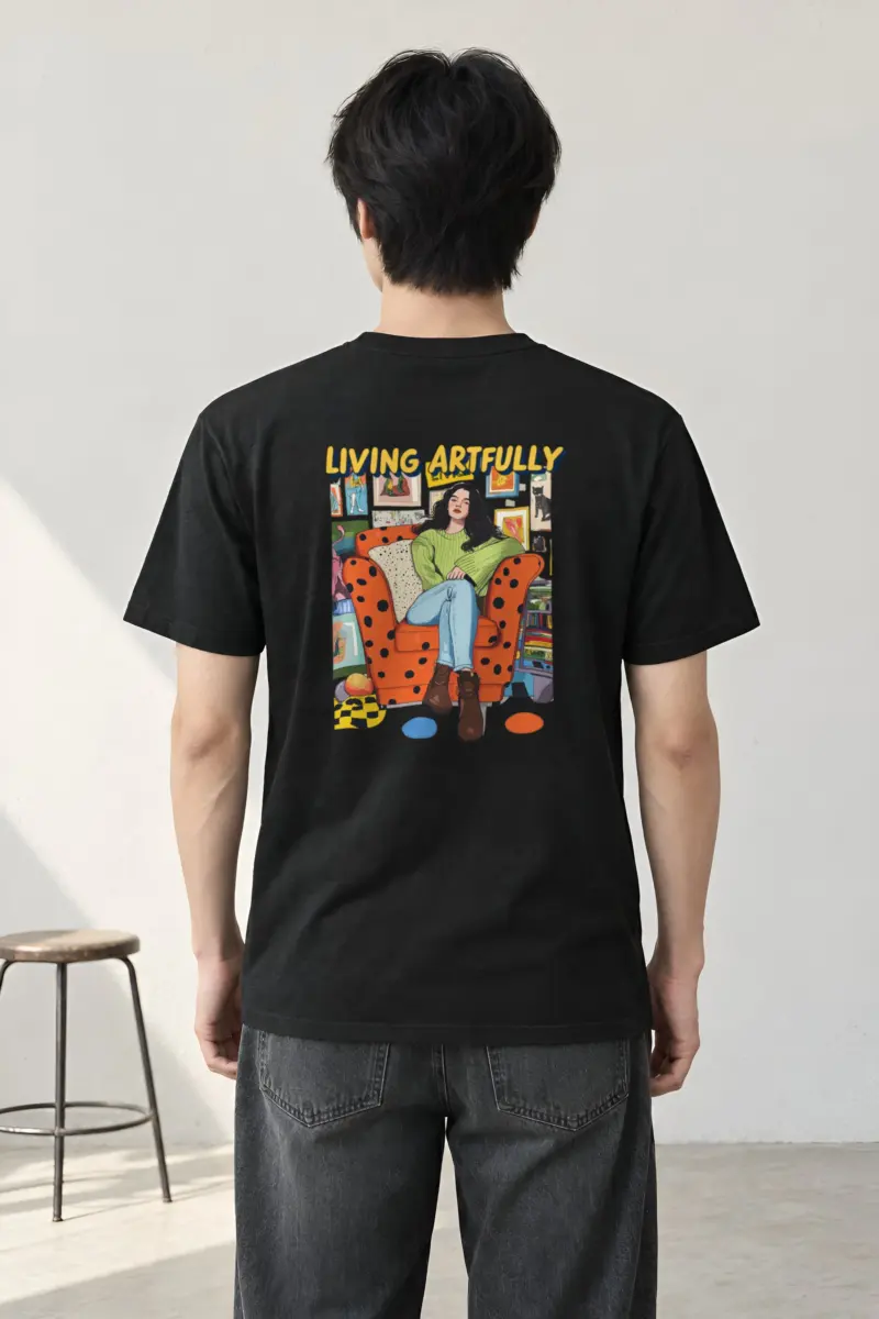 "Living Artfully" Heavyweight Unisex Crewneck T-shirt