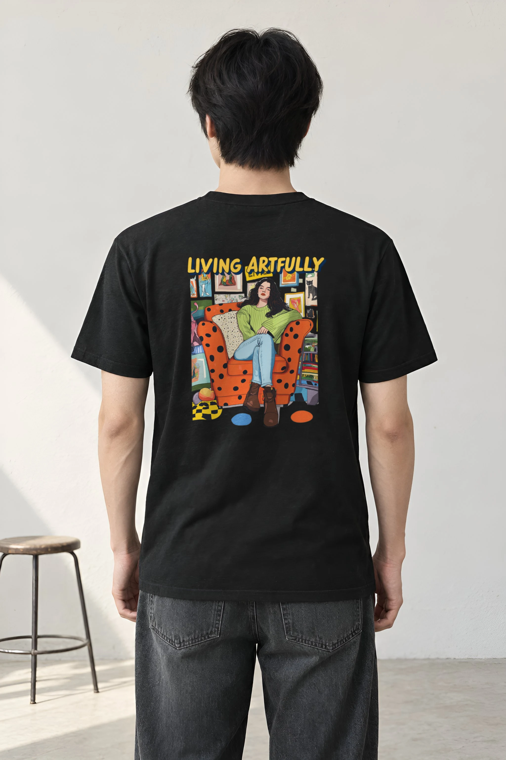 "Living Artfully" Heavyweight Unisex Crewneck T-shirt