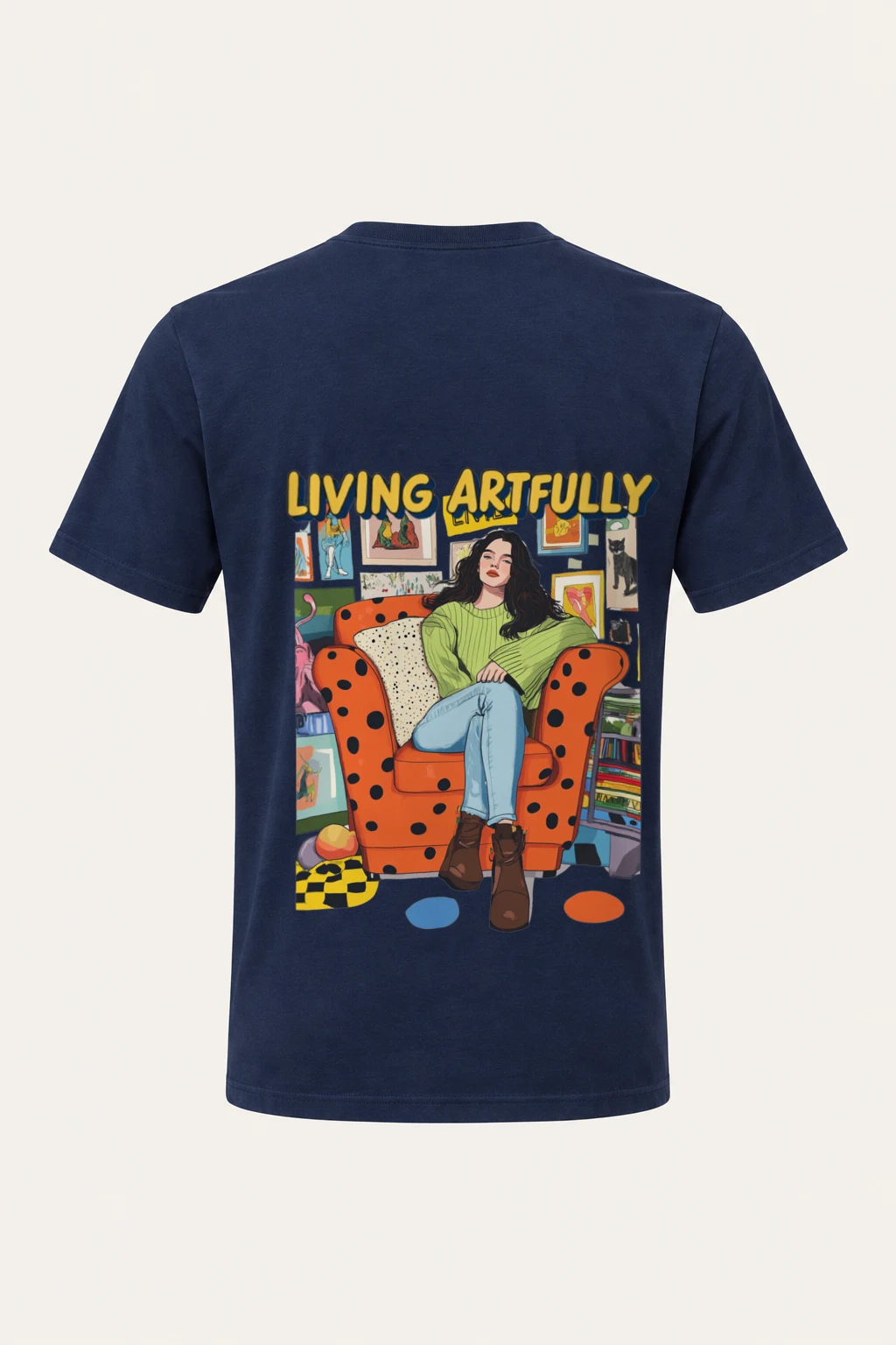 "Living Artfully" Heavyweight Unisex Crewneck T-shirt | Gildan 5000