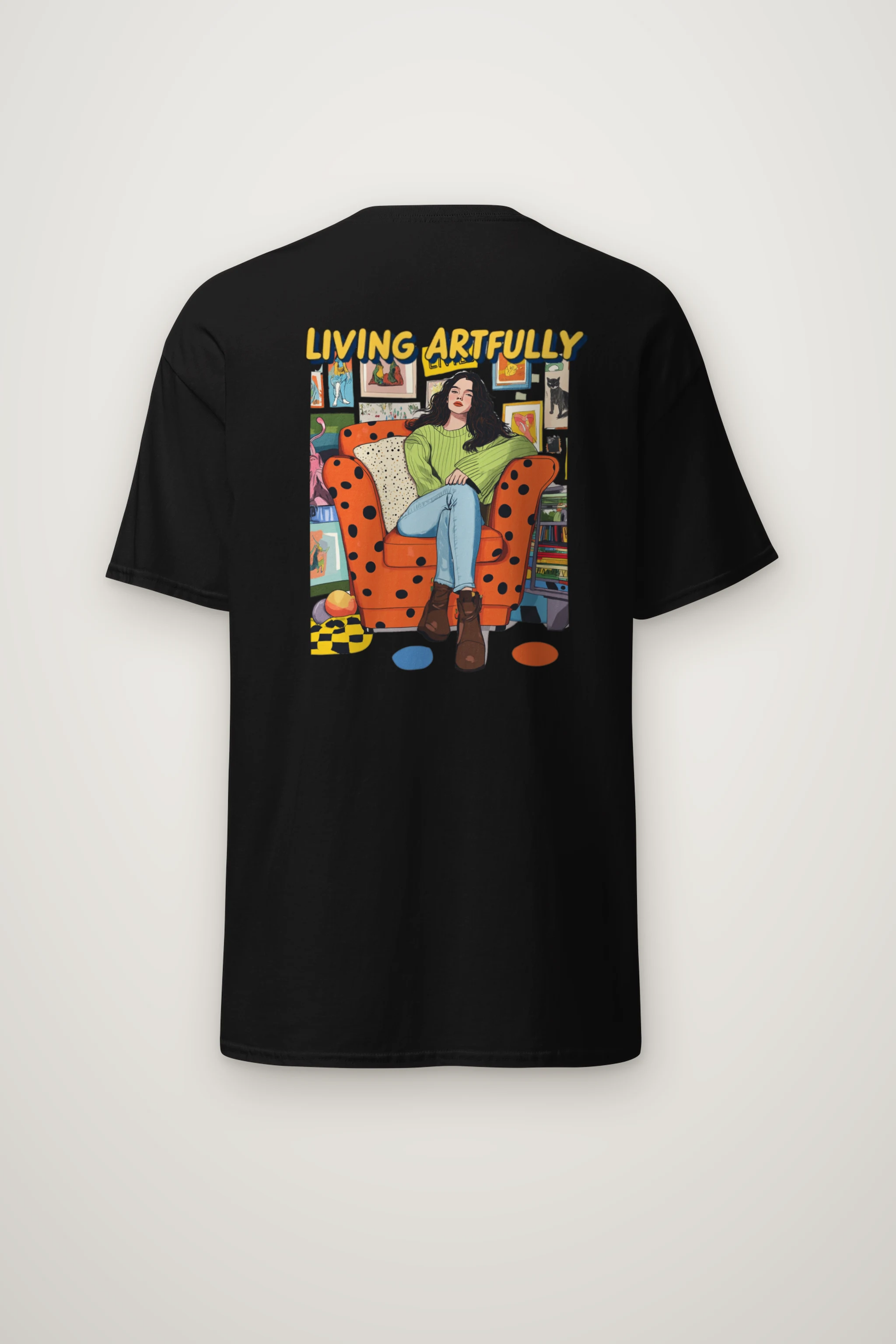 "Living Artfully" Heavyweight Unisex Crewneck T-shirt