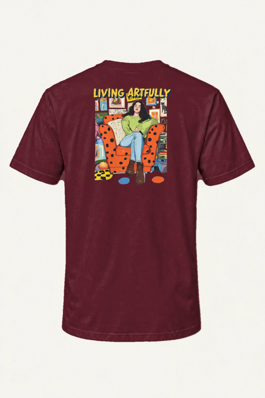 "Living Artfully" Heavyweight Unisex Crewneck T-shirt | Gildan 5000