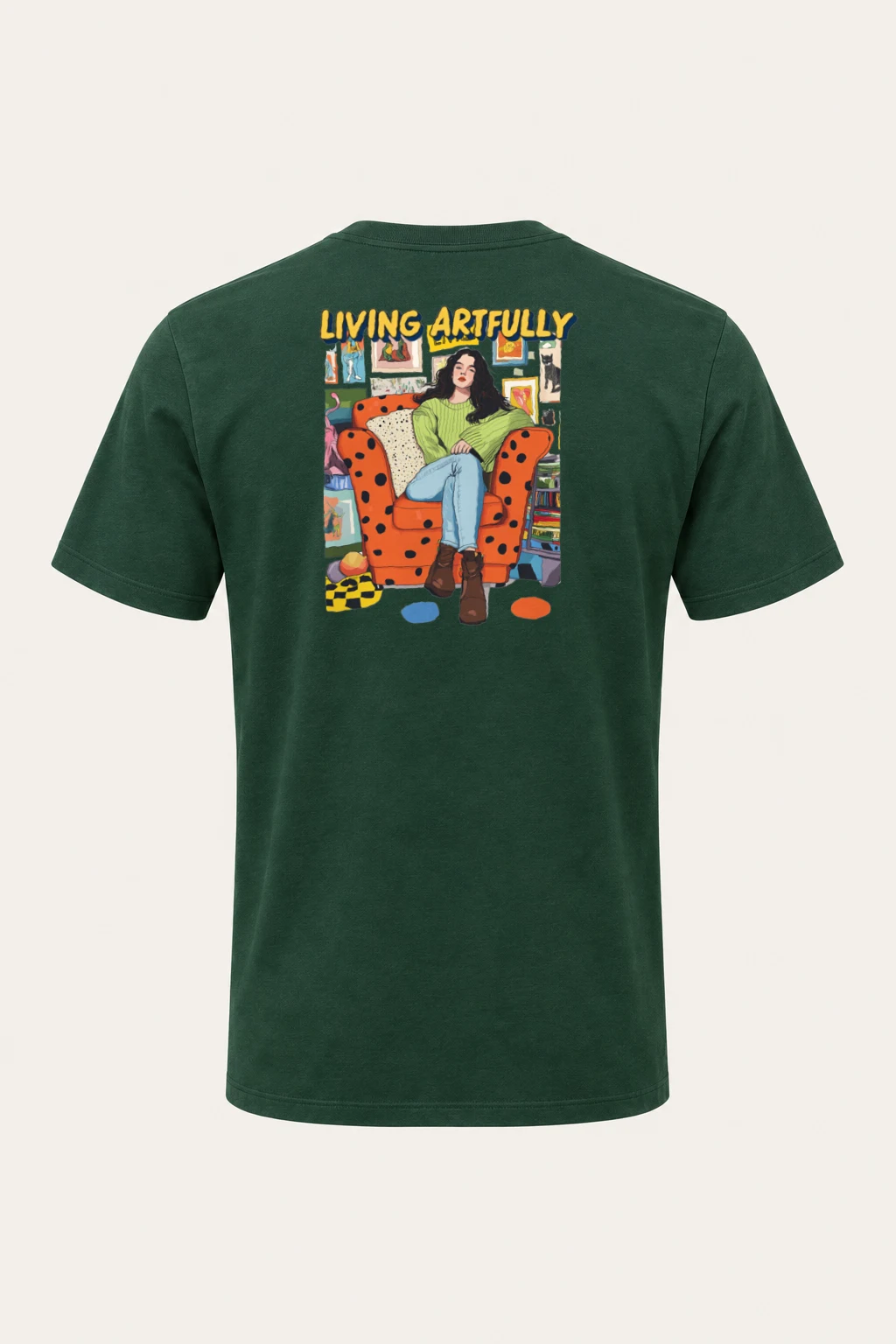 "Living Artfully" Heavyweight Unisex Crewneck T-shirt | Gildan 5000