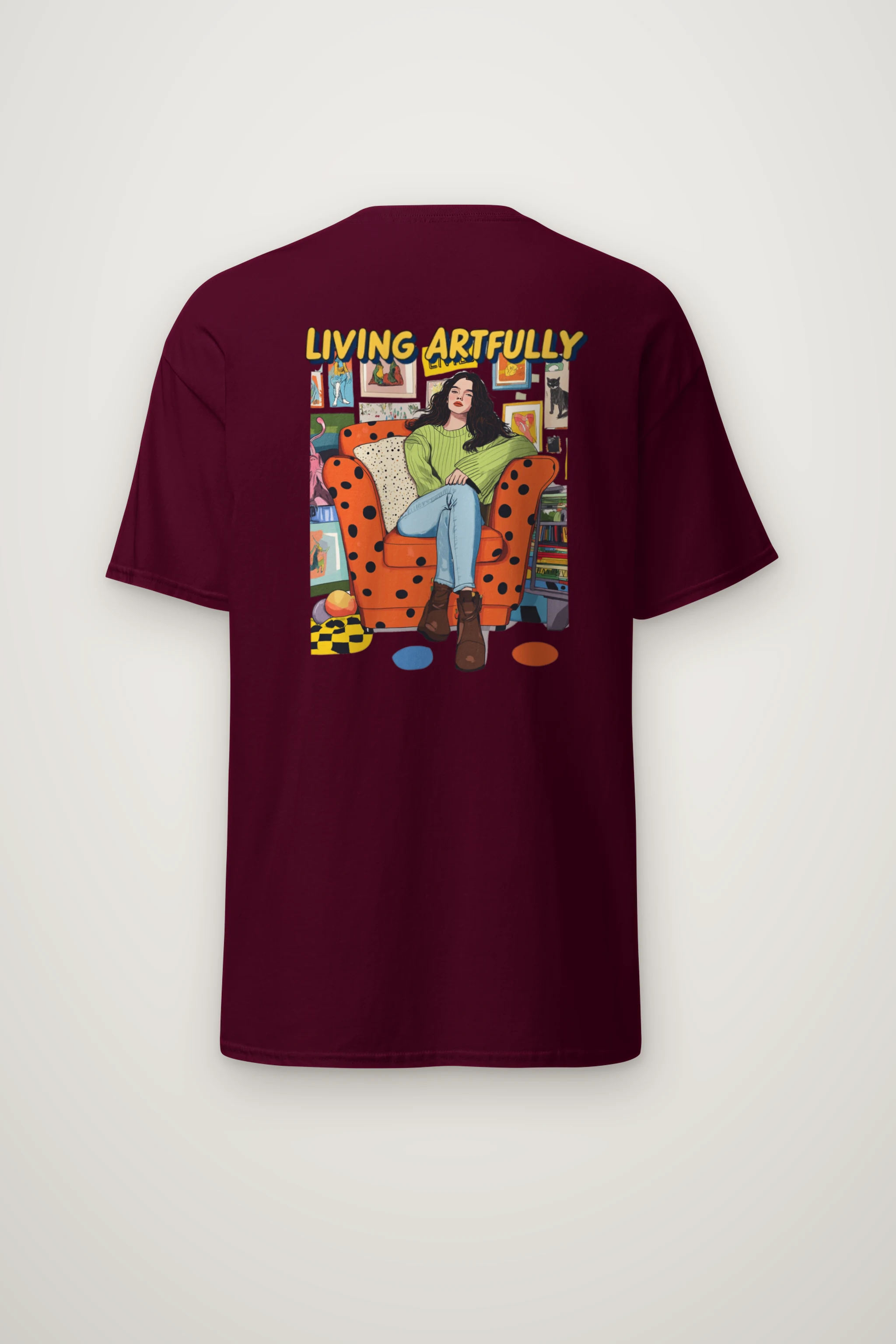 "Living Artfully" Heavyweight Unisex Crewneck T-shirt