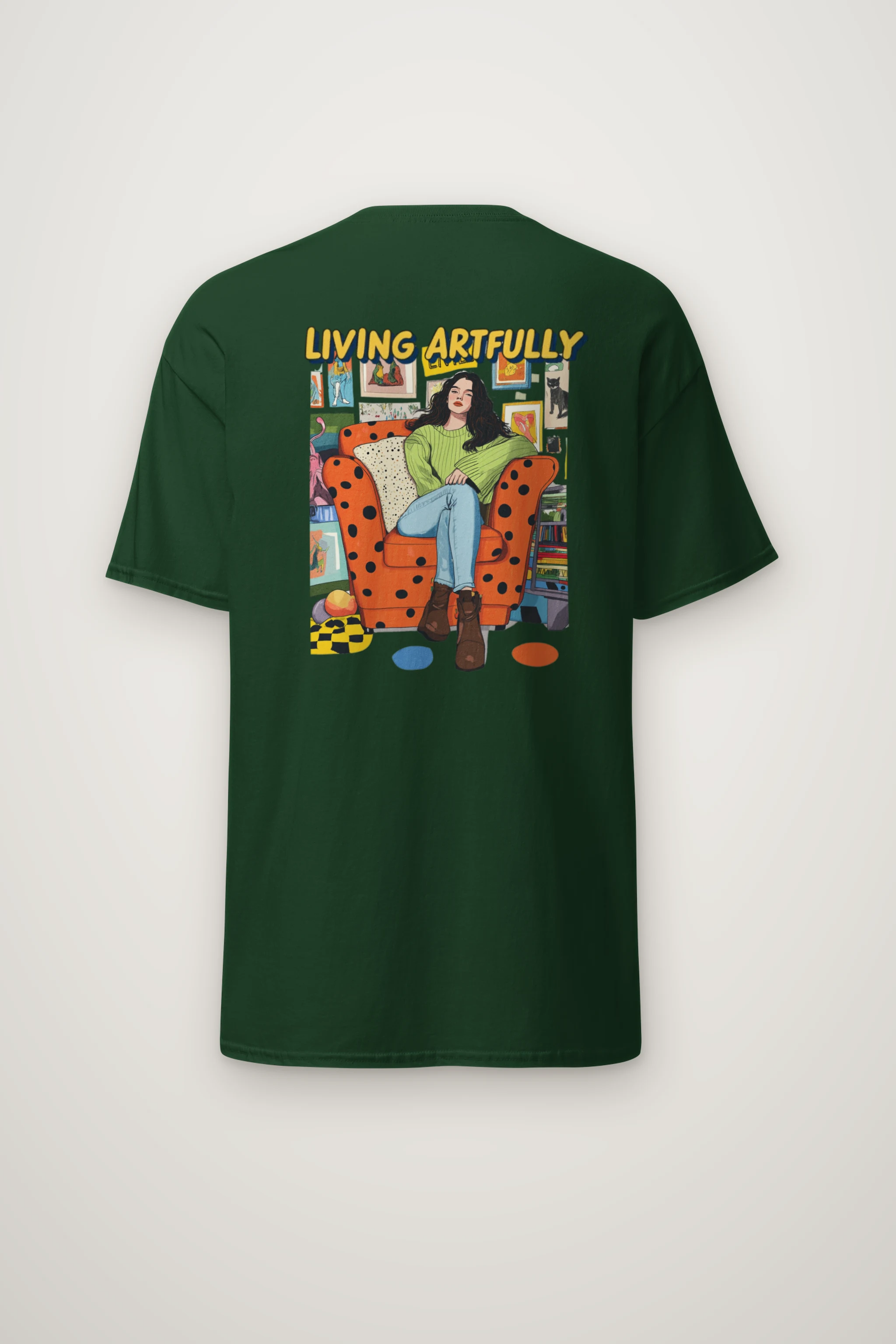 "Living Artfully" Heavyweight Unisex Crewneck T-shirt