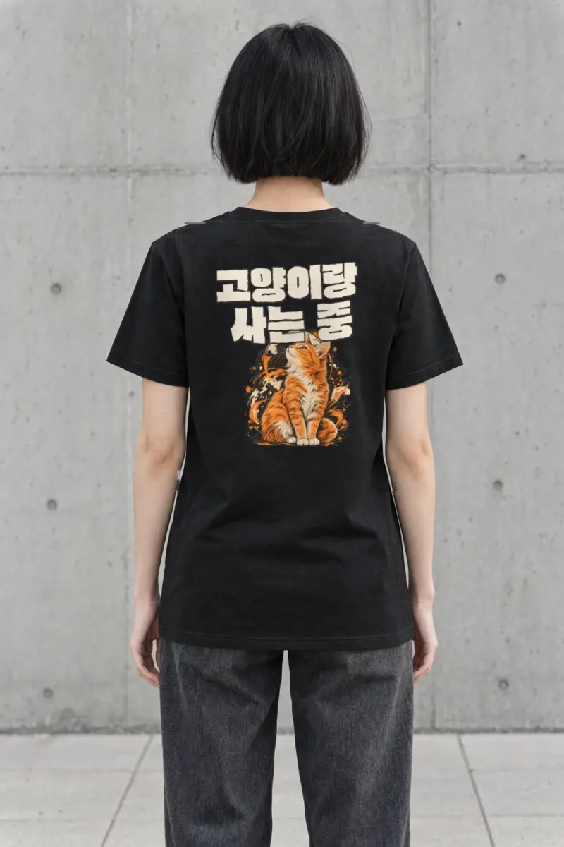 "Living With A Cat" Heavyweight Unisex Crewneck T-shirt