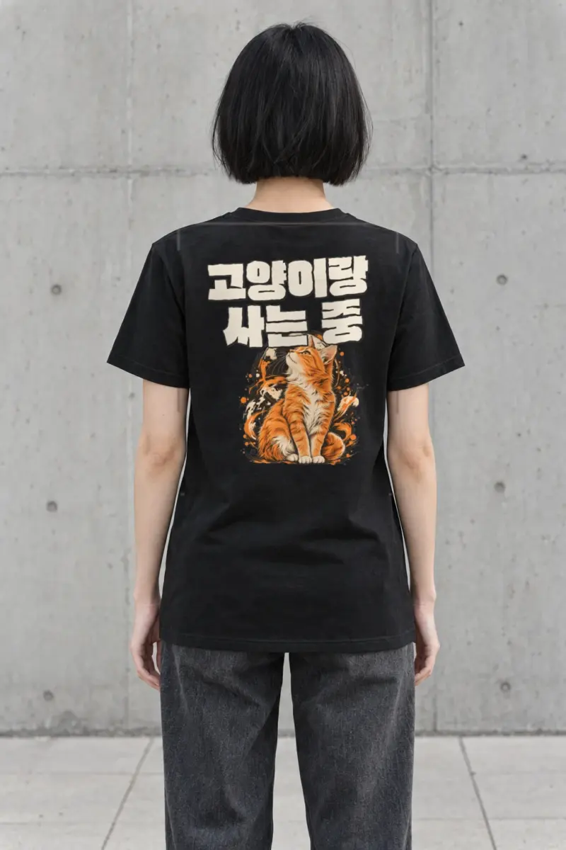 "Living With A Cat" Heavyweight Unisex Crewneck T-shirt